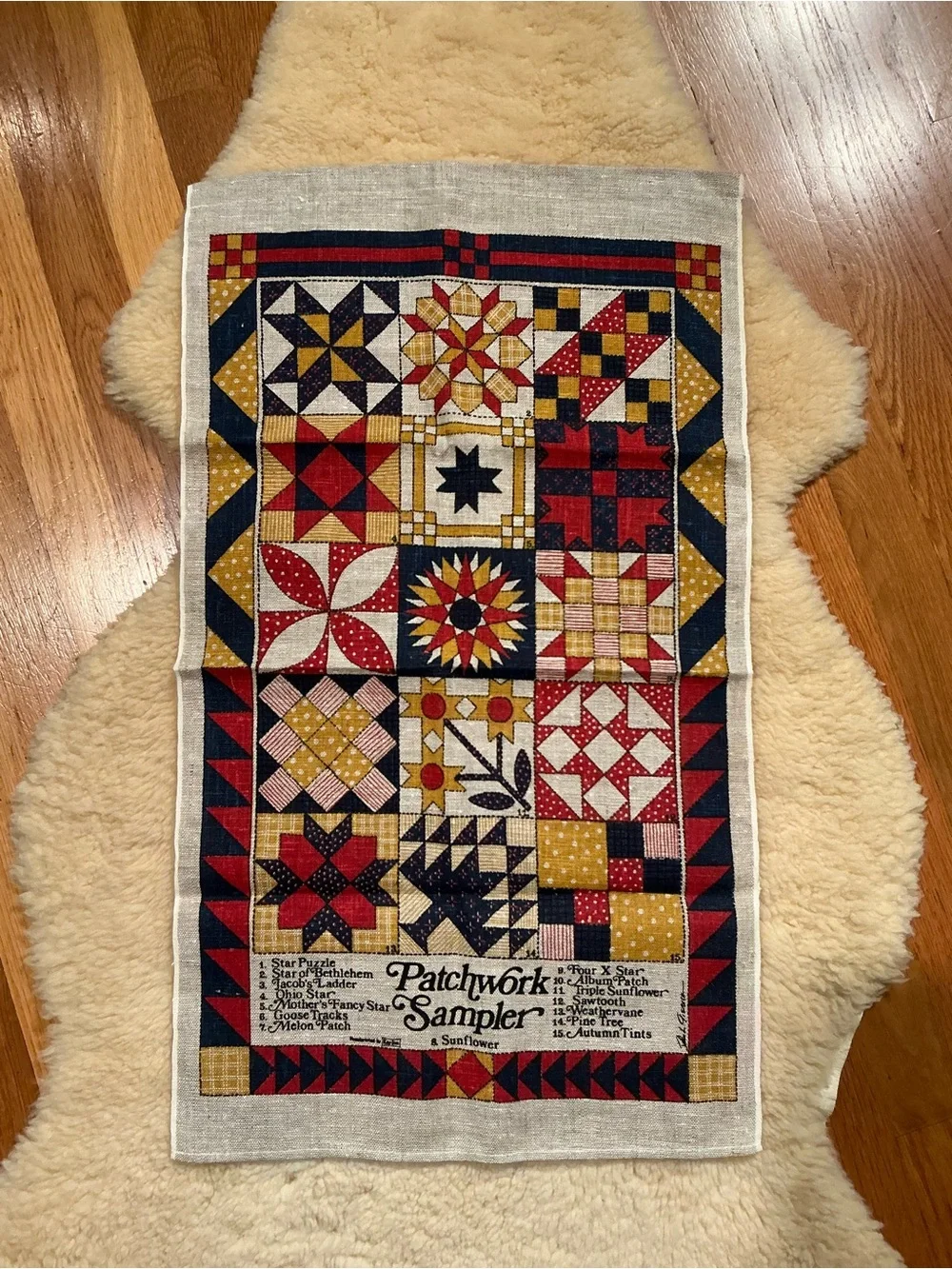 Set of vintage linen kitchen towels
